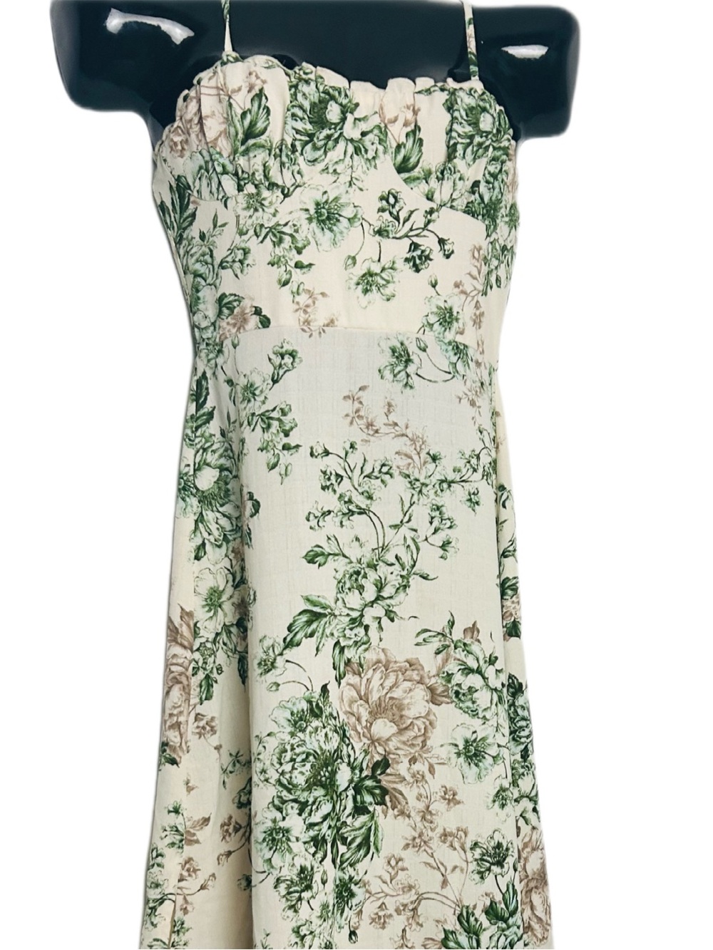 NWOT -Floral Botanical Bustier-style Midi Dress - Picture 12 of 17
